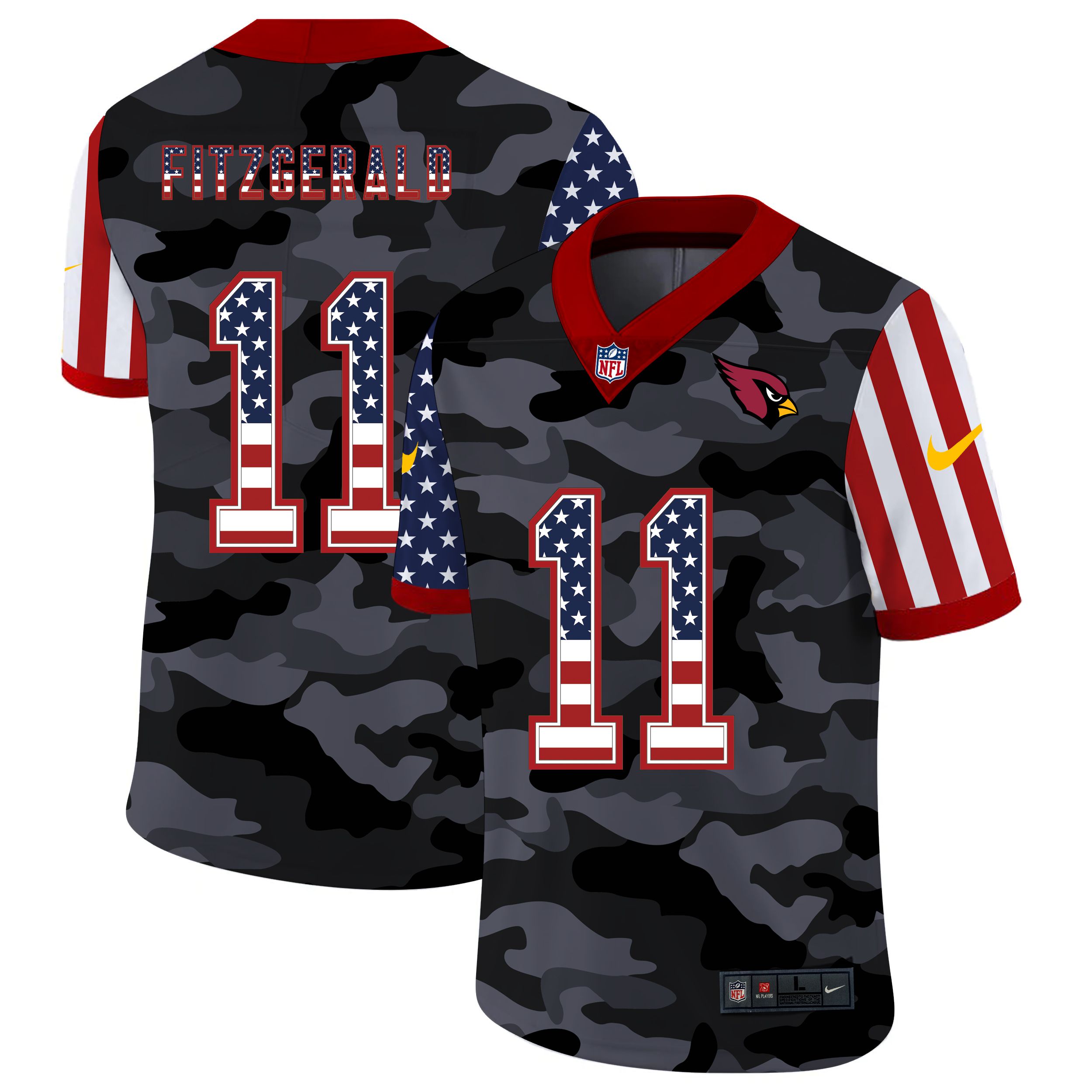 Men Arizona Cardinals #11 Fitzgerald 2020 Nike USA Camo Salute to Service Limited NFL Jerseys